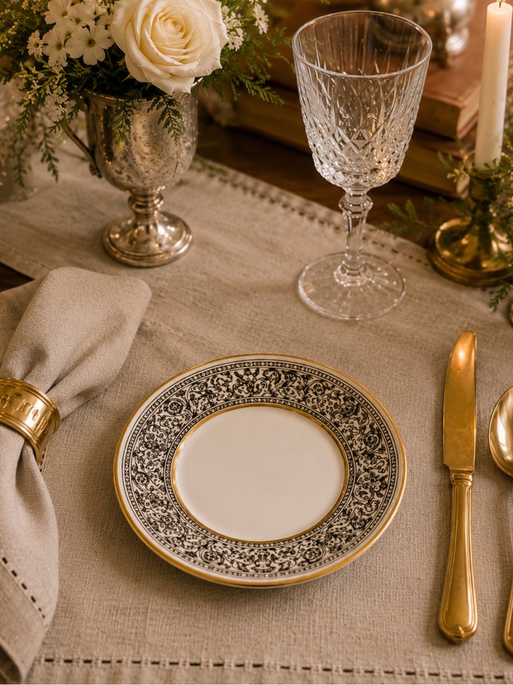 Wedgwood Florentine Black Dragon 6” Plates – Gold Trim Fine Bone China, England